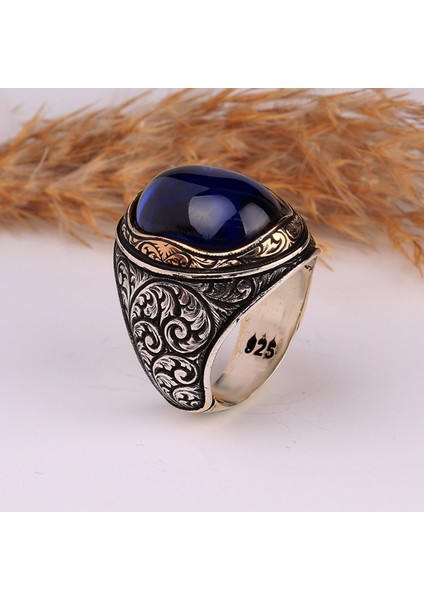 Kalem Işleme Motifli Oval Model Zirkon Taşlı Gümüş Yüzük fiyatları