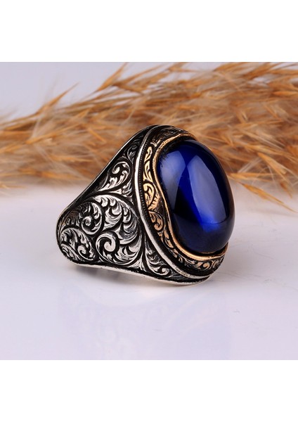 Kalem Işleme Motifli Oval Model Zirkon Taşlı Gümüş Yüzük fırsatları