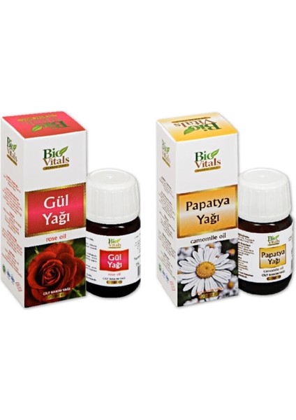 Gül ve Papatya Aromatik Masaj Cilt Bakım Yağ Set 20 ml
