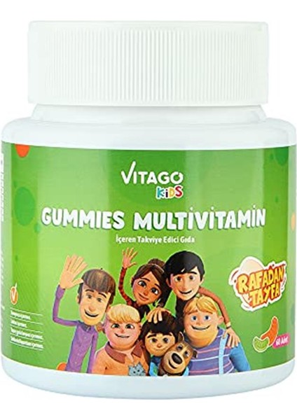 Kids Gummies Multivitamin Multimineral Içeren 60 Adet Çiğnenebilir Gummy Jel