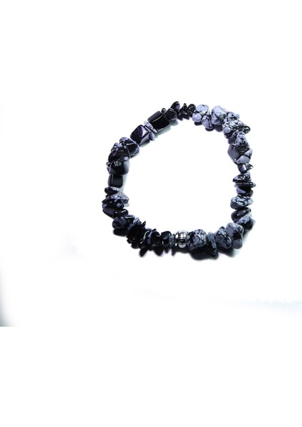 Doğal Kırık Taş Obsidyen Bileklik