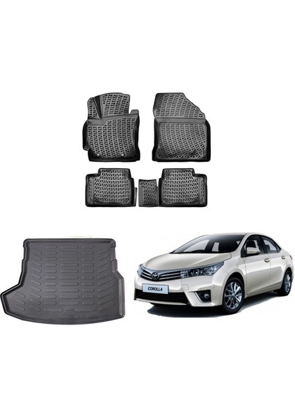 Toyota Corolla 2013-2018 Rizline 3D Paspas ve Bagaj Havuzu