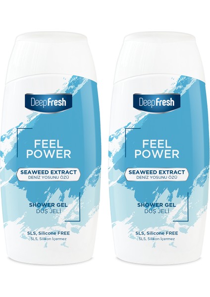 Deep Fresh Feel Power Duş Jeli Deniz Yosunu Özü 400 ml 2 Adet