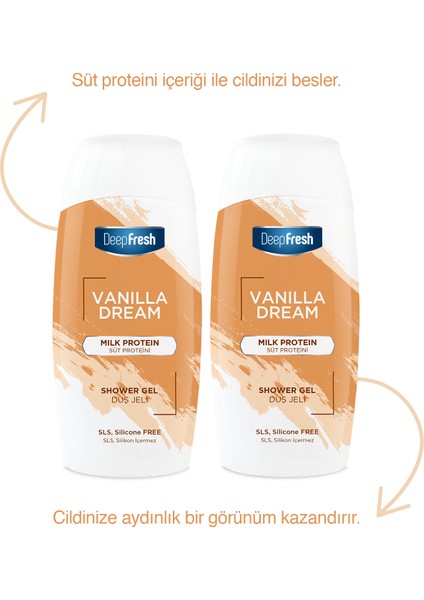 Deep Fresh Vanilla Dream Duş Jeli Süt Proteini 400 ml 2 Adet