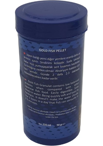 Gold Fish Pellet Japon Balığı Balık Yemi 250 ml