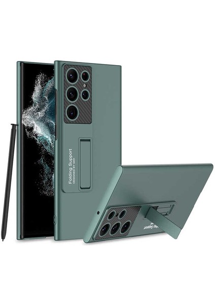 Galaxy S22 Ultra Kılıf Standlı Mat Renkli Kamera Korumalı Ays Kapak