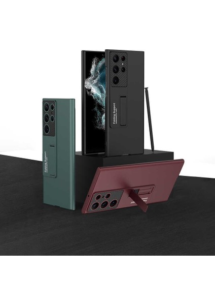 Galaxy S22 Ultra Kılıf Standlı Mat Renkli Kamera Korumalı Ays Kapak fiyatları