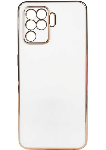 Oppo Reno 5 Lite Kılıf Parlak Kenarlı Kamera Korumalı Bark Kapak