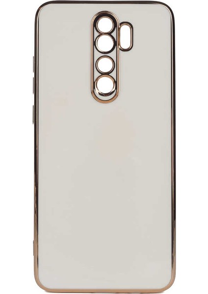 Xiaomi Redmi Note 8 Pro Kılıf Parlak Kenarlı Kamera Korumalı Bark Kapak