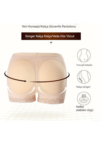 Vücut Şekillendirme Pantolon Kalça Göbek Düz Köşe Kadın Pantolon Sahte Popo Kalça Külot (Yurt Dışından)