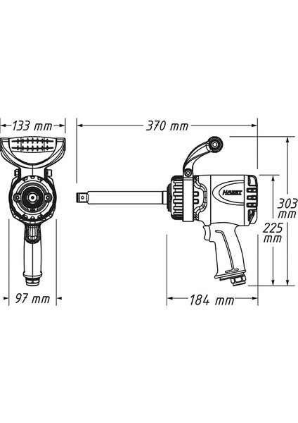 9013 Lgtt 3800 N.m 3/4" Hazet Havalı Sıkma Sökme Tabancası