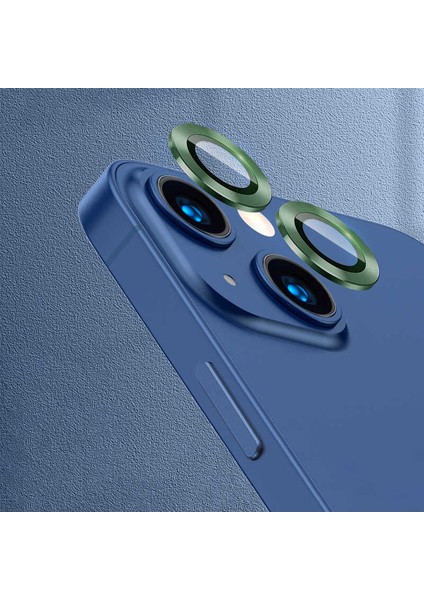 Apple iPhone 14 Ile Uyumlu Profesyonel Kamera Lens Koruma Camcov Mavi