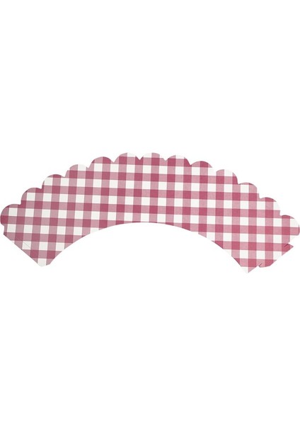 Pembe Kareli Muffin Tacı 10 Lu