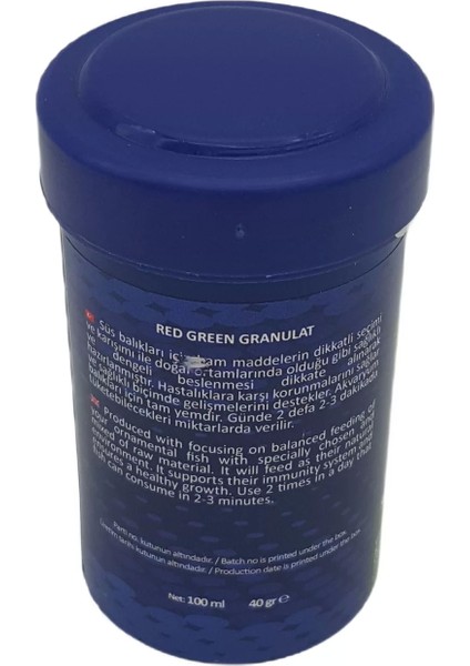 Red Green Granulat Karma Balık Yemi 250 ml