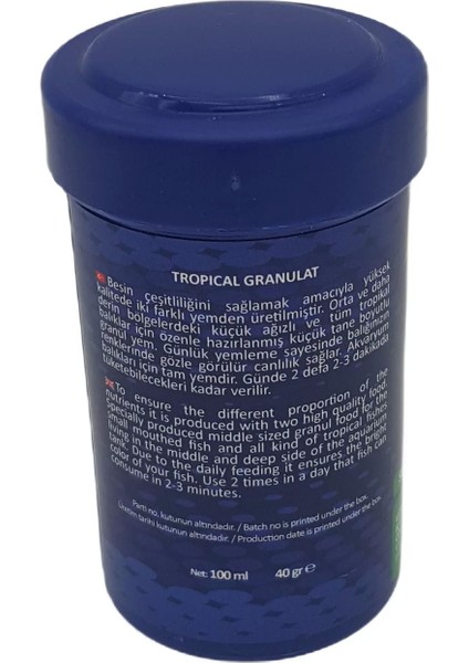 Tropical Granulat Tropikal Balık Yemi 100 ml