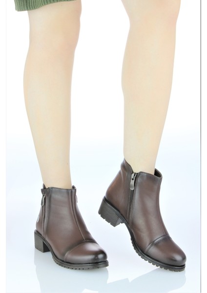 Kadın Deri Klasik Tarz Alçak Topuklu Yarım Bot M23-KB1080 fırsatları