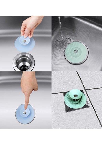 Silikon Lavabo Küvet Süzgeci Kilitli Lavabo Tıkacı Lavabo Küvet Tıpası
