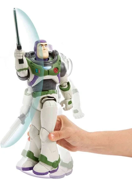 Disney Pixar Lightyear Lazer Kılıçlı Buzz Lightyear Aksiyon Figürü, Mekanik Hareketleri, 30+ Ses Özelliği, Işıkları ve Hareketli Eklemleriyle 30 Cm, 4 Yaş+ Hjc60