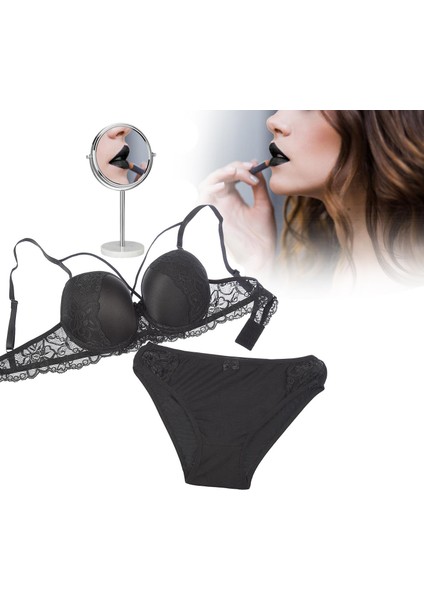 Dantelli, Çapraz Askılı Sütyen- Külot Takımı