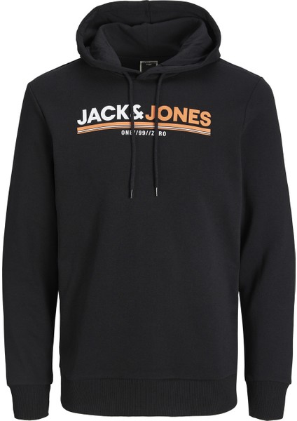 Frederik Erkek Siyah Baskılı Kapüşonlu Sweatshirt indirimleri