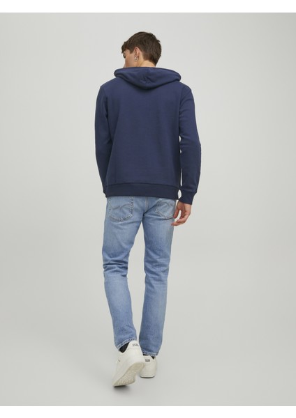 Frederik Erkek Lacivert Baskılı Kapüşonlu Sweatshirt modelleri