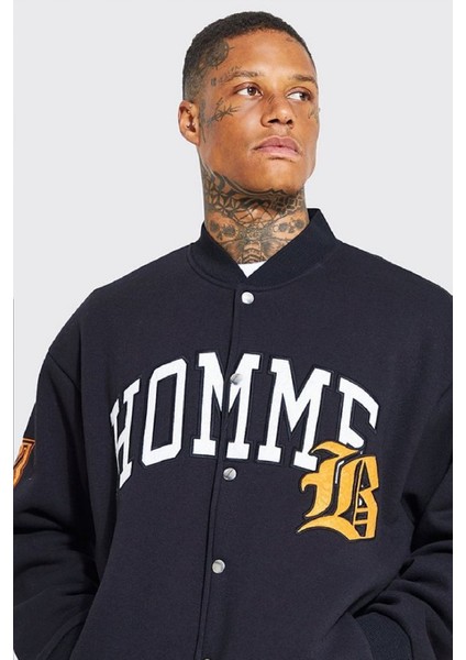 Oversize Black Homme Bomber Kolej Ceket fiyatları