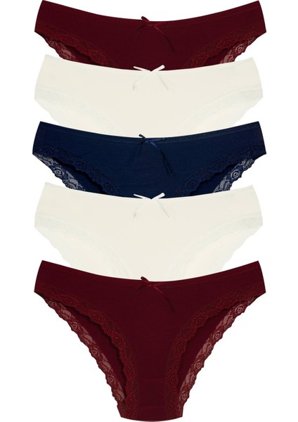 1901 Kaşkorse Dantel Paça Bikini Külot Paketi