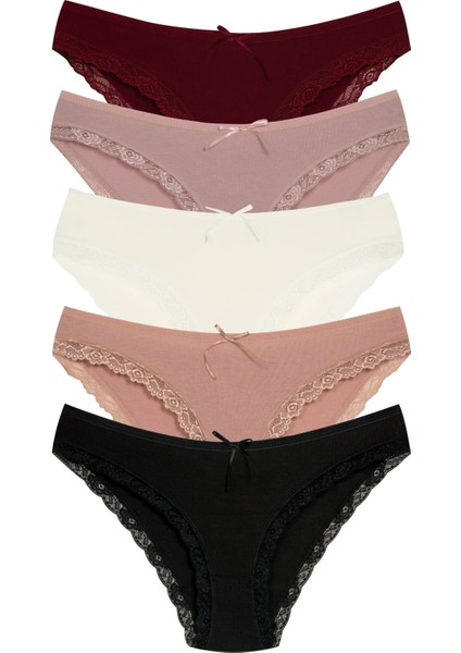 1901 Kaşkorse Dantel Paça Bikini Külot Paketi