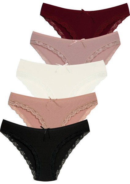 1901 Kaşkorse Dantel Paça Bikini Külot Paketi modelleri