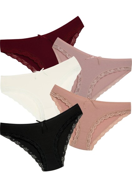 1901 Kaşkorse Dantel Paça Bikini Külot Paketi fırsatları