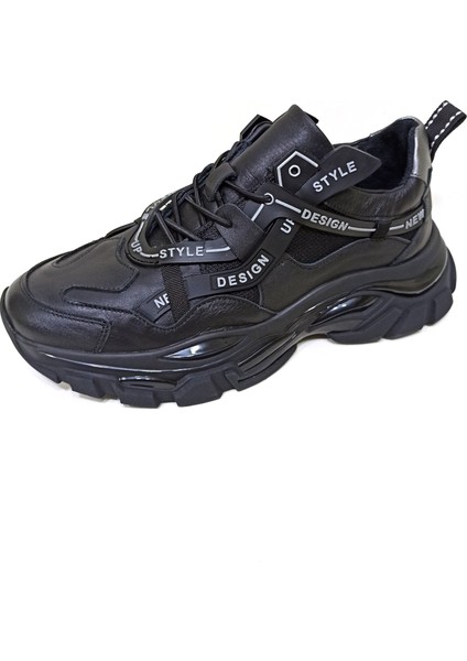 Siyah Deri Erkek Sneaker Ayakkabı fiyatları
