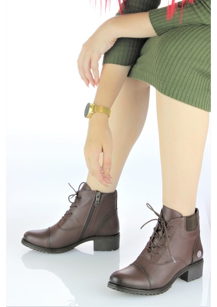 Kadın Deri Fermuarlı Klasik Tarz Bot M23-KB1415 modelleri