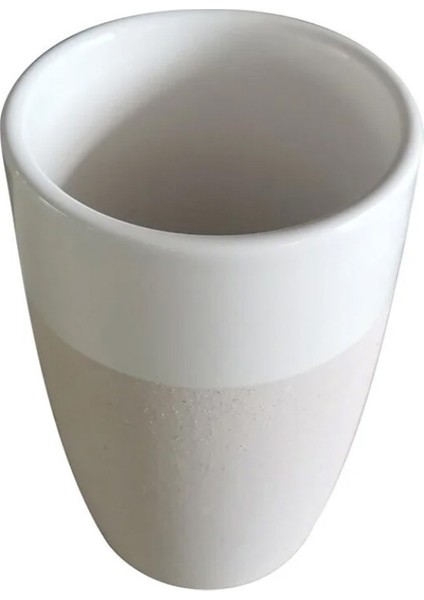 Lotus Bardak Bej-Beyaz