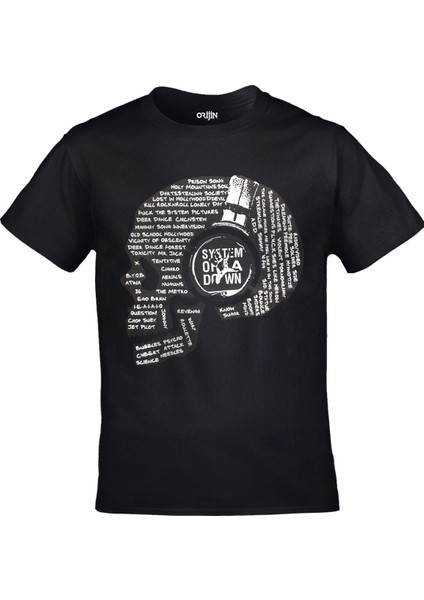 System Of A Down - Kurukafa Müzik Unisex Baskılı Siyah Tshirt
