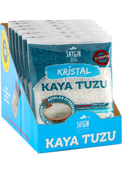 Kristal Öğütmelik Kaya Tuzu 6 x 500 gr + Kristal Kaya Tuzu Değirmenli 110 gr