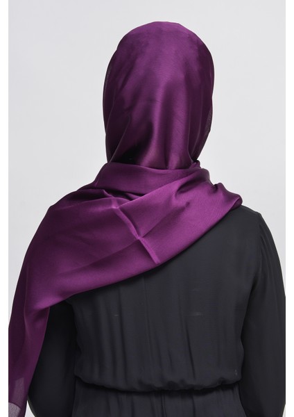 Janjan Parlak Saten Dokulu Tesettür Abiye Şifon Şal-Koyu İndigo fırsatları