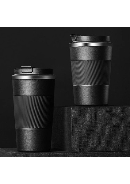 Desing , 500 ml Siyah Termos Mug Kupa, Çay Kahve Kamp Termos, Çift Katmanlı Paslanmaz Çelik Araç Içi Termos fiyatları