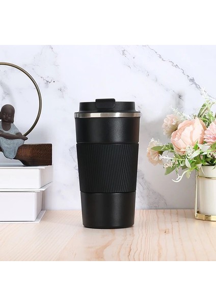 Desing , 500 ml Siyah Termos Mug Kupa, Çay Kahve Kamp Termos, Çift Katmanlı Paslanmaz Çelik Araç Içi Termos modelleri