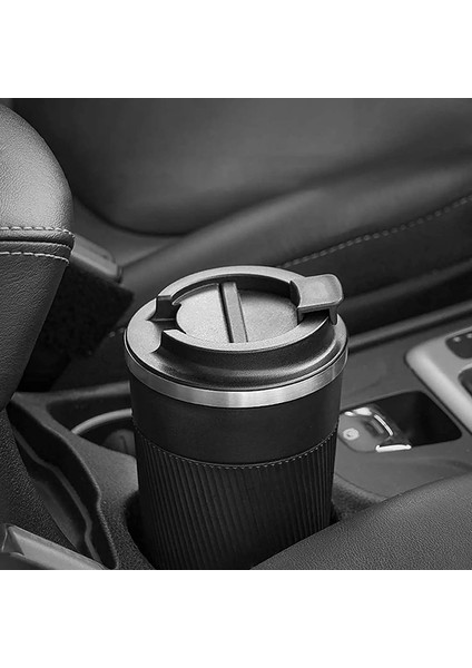 Desing , 500 ml Siyah Termos Mug Kupa, Çay Kahve Kamp Termos, Çift Katmanlı Paslanmaz Çelik Araç Içi Termos indirimleri