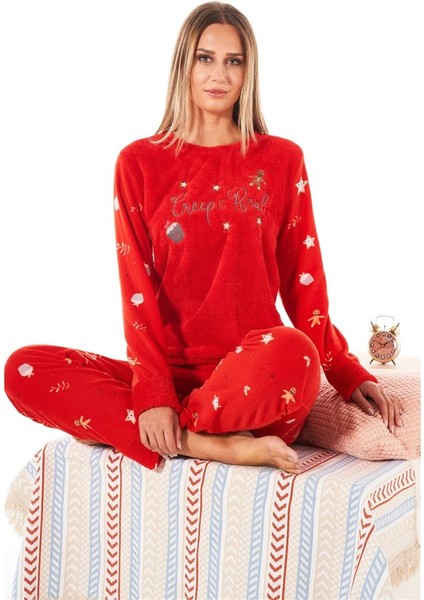 Desenli Günlük Peluş Polar Bayan Pijama Takım modelleri