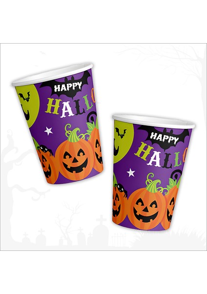 Happy Halloween Karton Bardak, 8 Adet