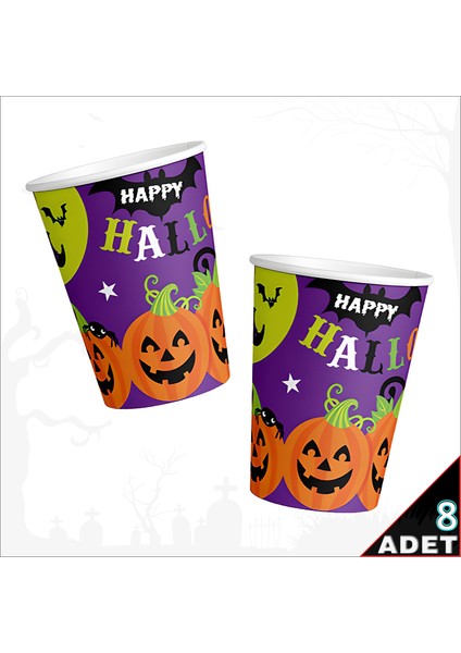 Happy Halloween Karton Bardak, 8 Adet fiyatları