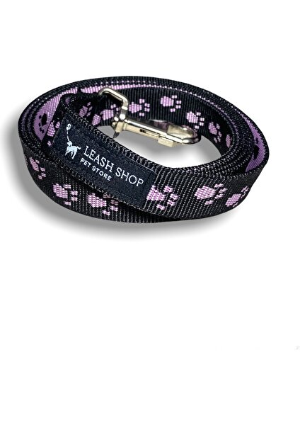 Leash Shop Köpek Tasma Takımı Siyah-Lila M Beden  30-45 cm