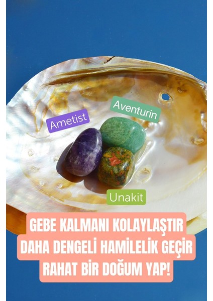 Hamilelik Hamilelik Süreci Bebek Doğal Taş Tumble Seti (Unakit, Ametist, Aventurin