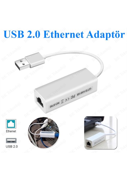 Lan Ağ Adaptörü USB To RJ45 Ethernet Çevirici Kablo