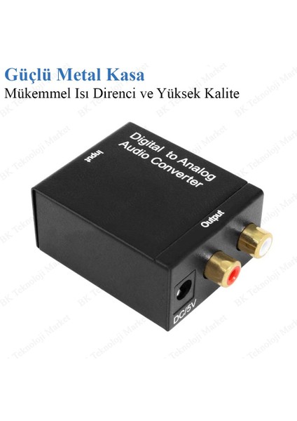 Dijital To Analog Optic Ses Dönüştürücü Adaptör