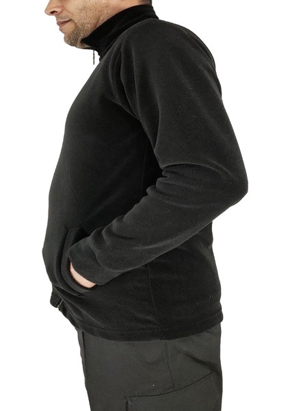 Siyah Çift Cepli Düz Polar fiyatları