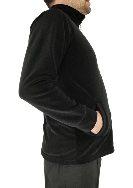 Siyah Çift Cepli Düz Polar modelleri