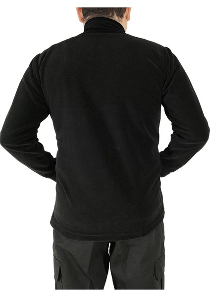 Siyah Çift Cepli Düz Polar fırsatları