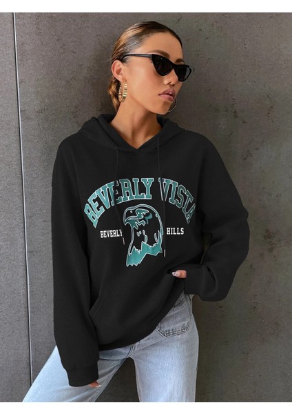 Kadın Beverly Baskılı Oversize Sweatshirt